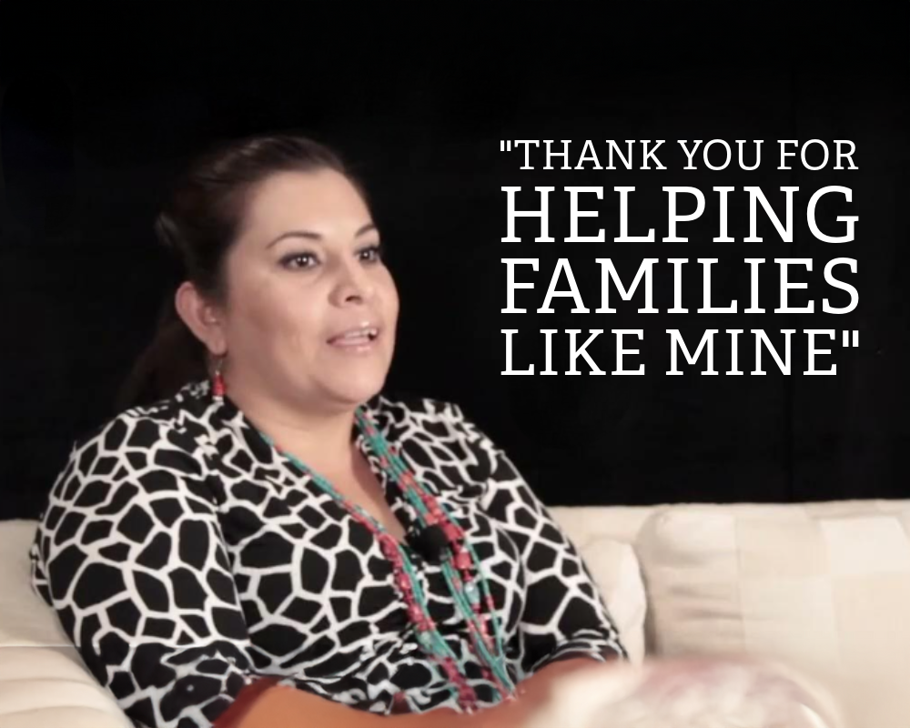 Laura, a patient at the Neighborhood Christian Clinic in Phoenix, smiling with gratitude as she shares how the Clinic makes her feel welcomed like family, prayed for, and at peace — made possible through donor support.