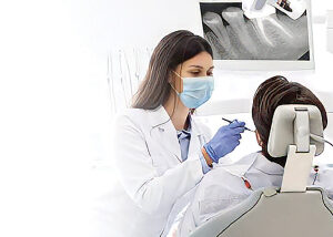 Woman at the dentist